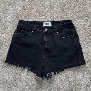 PAIGE Margot Black Jean Shorts